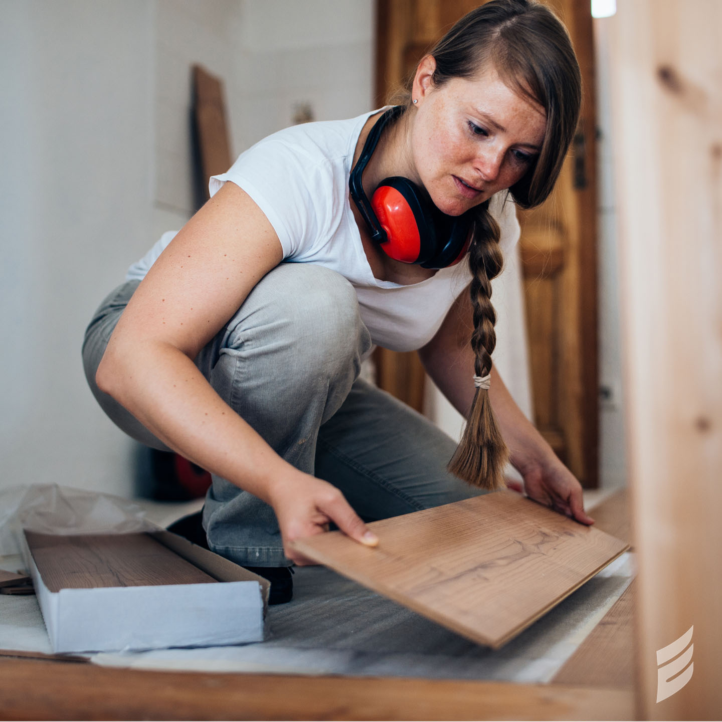 woman laying floor